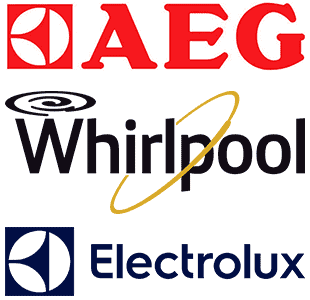 Appliance Brand Logos - AEG, Whirlpool & Electrolux